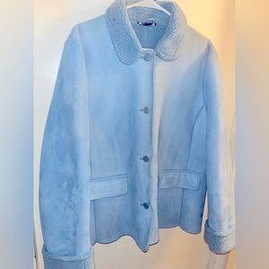 Baby Blue Suede Winter Jacket